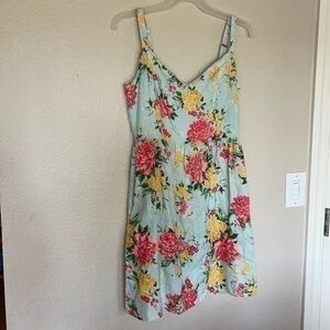NWT Cynthia Rowley linen floral dress garden vintage wedding